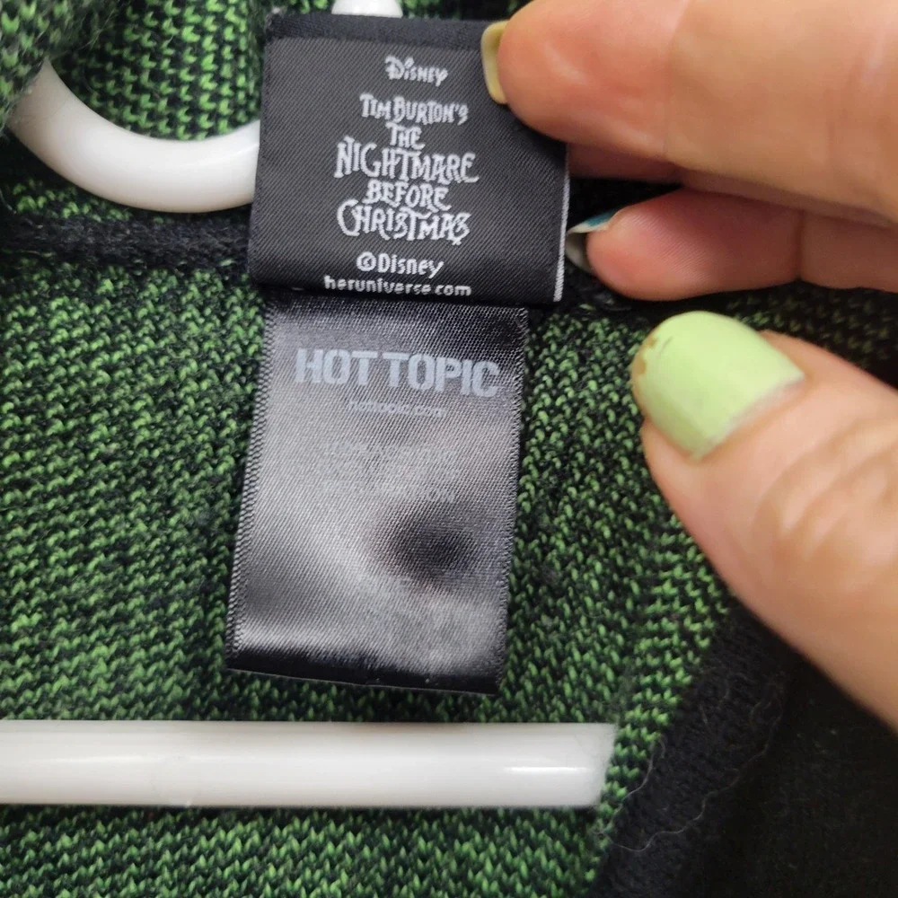 Disney Nightmare Before Xmas Oogie Boogie Hoodie Sweater Her Universe Full Zip - Picture 9 of 10